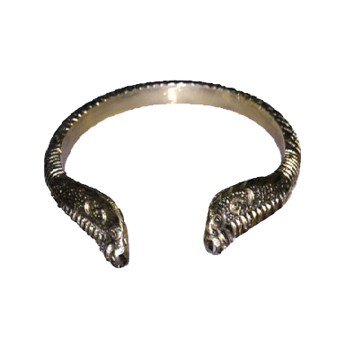 Silver Tone Brass Elephant Mens Kada Bracelet by FashionCrab