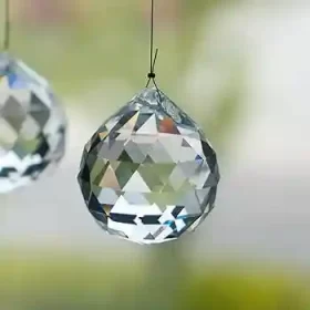 Hanging Crystal Ball 40mm Sun Catcher - 6 cm Decorative Showpiece - 6 cm  (Crystal, White)