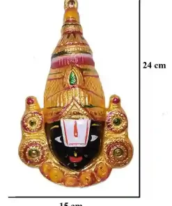 Lord VenkateshwaraTirupati Balaji Face Wall Hanging Religious Idol Article for Home, Office Size (H X W - 24 cm X 15 cm)