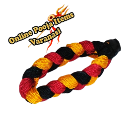 Kaal Bhairav Suraksha Kavach Black Red Yellow Made of 251 Threads Tiranga 2 Pcs