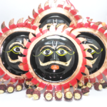 Kaal Bhairav Face Suraksha Kavach with Rudraksha Beads from Kaal Bhairav Mandir Varanasi 4 Piece