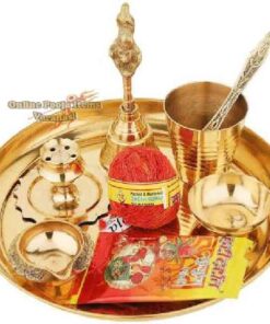 Pooja Thali,Pooja Glass,Spoon,Pooja Bell,Kumkum ,Agardaan,Kuber Diya,Kalava,Diya Akhanda Diya