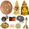 Brass Special Puja Thali Set of 9 Items, for Diwali Poojan/Pooja Room/Diwali Gifting